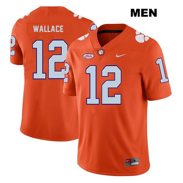 Men's Clemson Tigers #12 K'Von Wallace Stitched Orange Legend Authentic Nike NCAA College Football Jersey DIL2646EC
